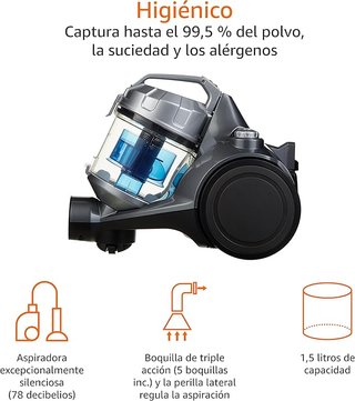 Amazon Basics Potente aspirador 700W sin bolsa