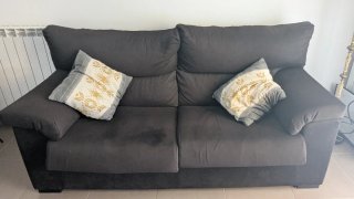 Sofá 200cm Negro de tela