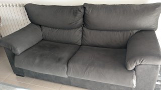 Sofá 200cm Negro de tela