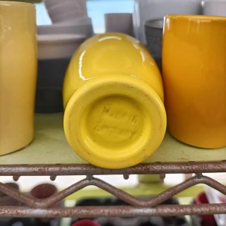 Set 5 Mini Vasi Gialli Ceramica