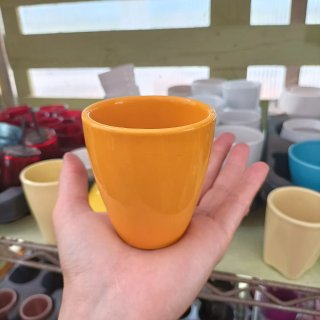 Set 5 Mini Vasi Gialli Ceramica