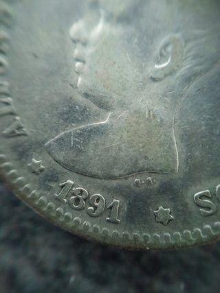 Moneda 1 Peseta 1891 Alfonso XIII