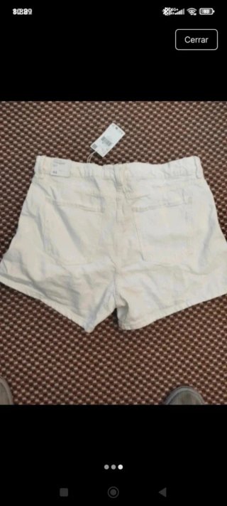 Shorts blancos de tiro alto t.44 mango