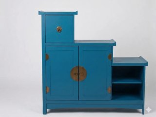 Mueble azul estilo oriental