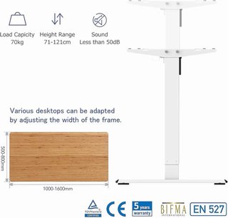 Scrivania elevabile Flexispot EF1 + piano in legno