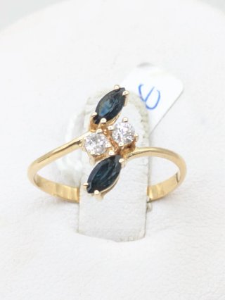 Anillo Oro 18k Zafiros y Diamantes