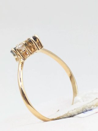 Anillo Oro 18k Zafiros y Diamantes