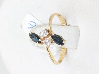 Anillo Oro 18k Zafiros y Diamantes