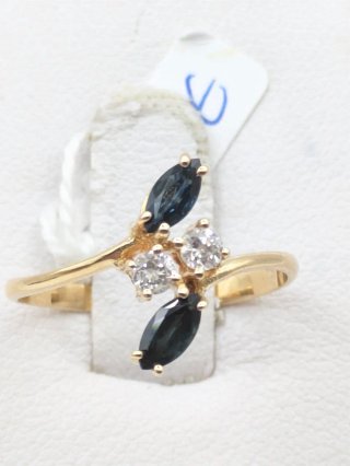Anillo Oro 18k Zafiros y Diamantes