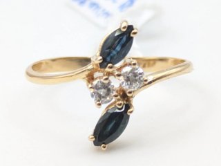 Anillo Oro 18k Zafiros y Diamantes