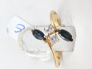 Anillo Oro 18k Zafiros y Diamantes