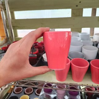 Set 5 Mini Vasi Ceramica Rosa