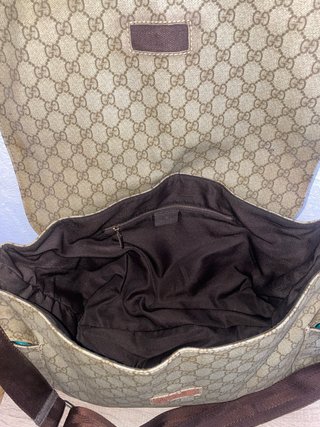 Bolso Gucci GG Supreme Lona Revestida Beige y Éban