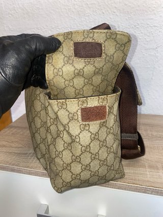 Bolso Gucci GG Supreme Lona Revestida Beige y Éban