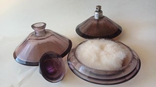 Juego tocador cristal morado