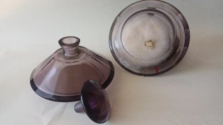 Juego tocador cristal morado