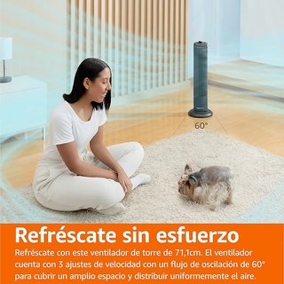 Amazon Basics Ventilador de Torre Oscilante 71 cm