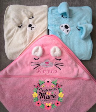 Toalla Bebé Capucha Personalizada