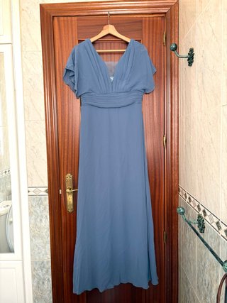 Vestido largo azul de fiesta talla L