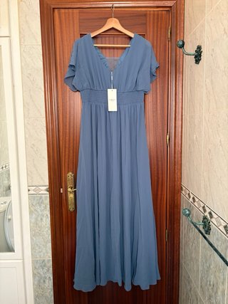 Vestido largo azul de fiesta talla L