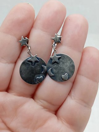 Pendientes vintage luna y estrellas