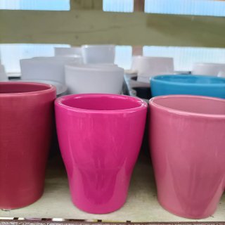 Set 6 Mini Vasi Ceramica Rosa
