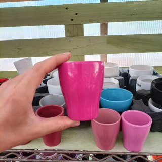 Set 6 Mini Vasi Ceramica Rosa