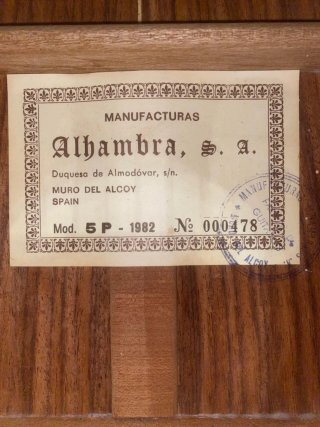 Guitarra Española Alhambra Mod. 5P - 1982