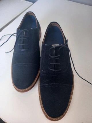 ZAPATOS DE ANTE  AZUL. CABALLERO