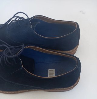 ZAPATOS DE ANTE  AZUL. CABALLERO