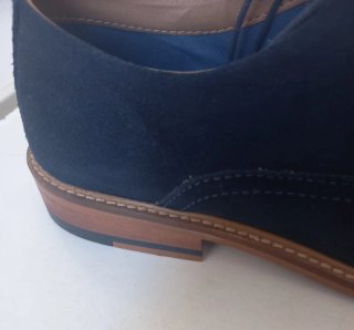ZAPATOS DE ANTE  AZUL. CABALLERO
