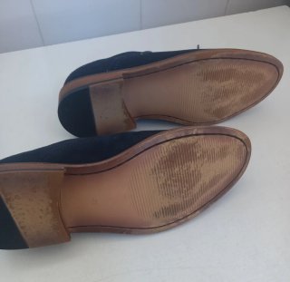 ZAPATOS DE ANTE  AZUL. CABALLERO