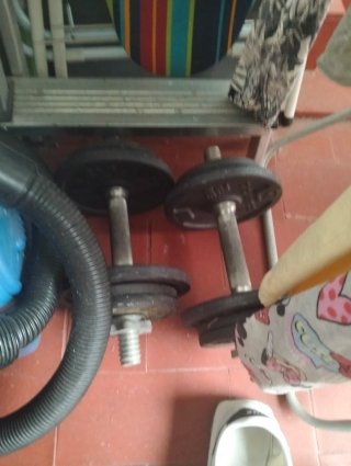 Dos mancuernas con discos