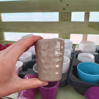 Set 5 Mini Vasi Ceramica Rosa Lilla Viola