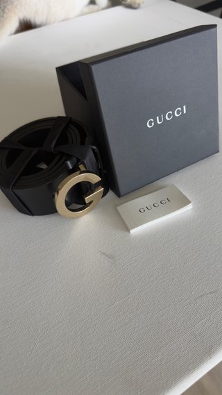 Cinturón Gucci G Hebilla Dorada Talla 85