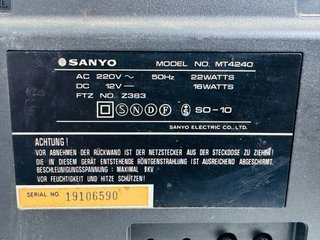 Sanyo Boombox Radio TV Cassette Vintage