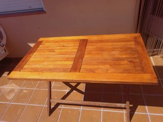 Mesa de madera maciza plegable