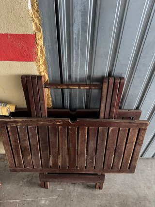 Mesa y 2 Sillas Terraza Madera