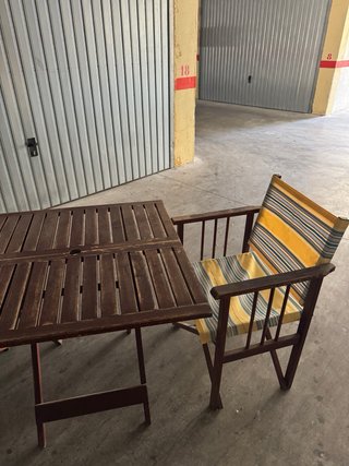 Mesa y 2 Sillas Terraza Madera