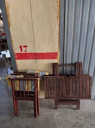 Mesa y 2 Sillas Terraza Madera