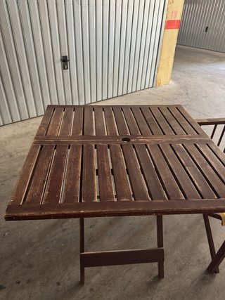 Mesa y 2 Sillas Terraza Madera