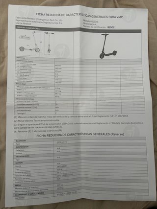 Patinete + Manual y cargador Ninebot KickScooter