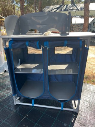 Mueble Cocina Camping Berger Azul/Gris