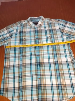 Camisa cuadros manga corta hombre