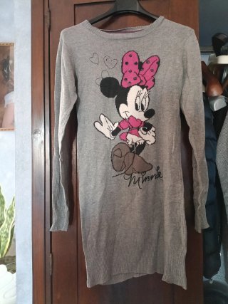 Vestito maglione Minnie Mouse grigio