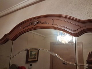 Mueble de entrada antiguo madera y mármol