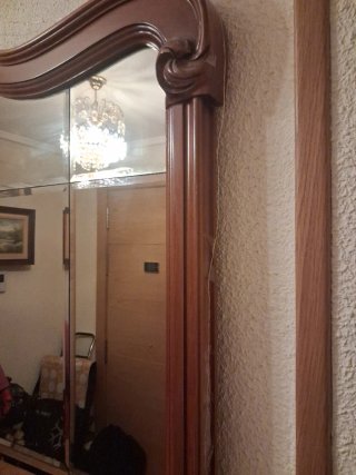 Mueble de entrada antiguo madera y mármol