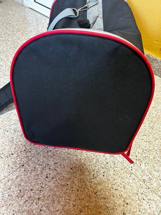 Transportín perro/gato negro y rojo
