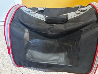 Transportín perro/gato negro y rojo