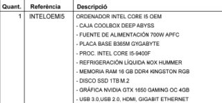 Torre PC Gaming Intel Core i5 Gigabyte